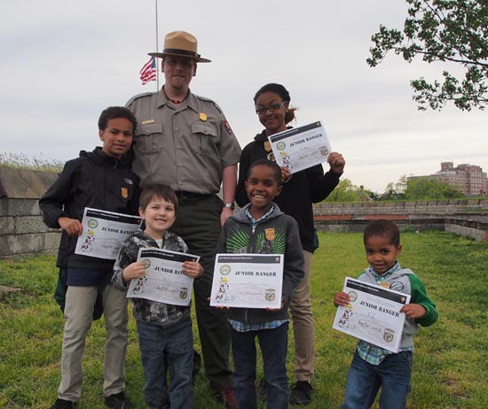 Fort Monroe National Monument's first Junior Rangers.