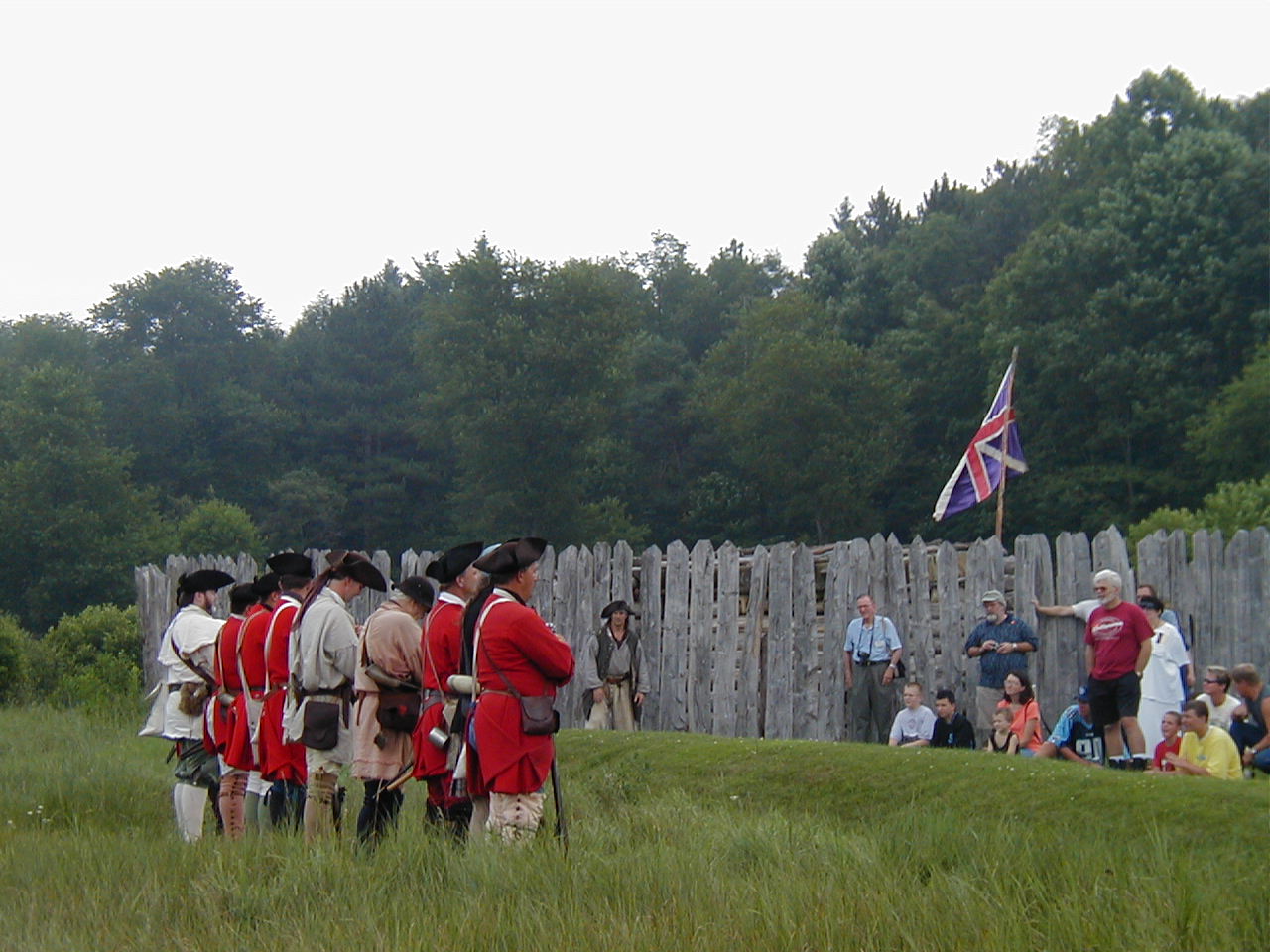 Trent's Company preparing for musket demonstration