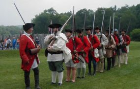 Trent's Company drilling during British encampment at Fort Necessity