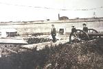 Union officers and cannons