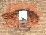 Cannon in window