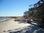 Beach emerges during low tides