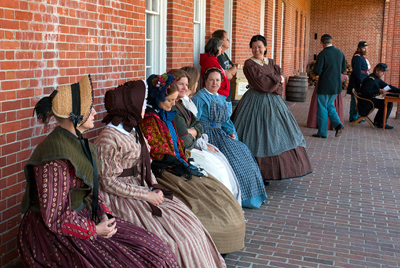 The ladies of Fort Pulaski watch the goings on at Fort Pulaski.