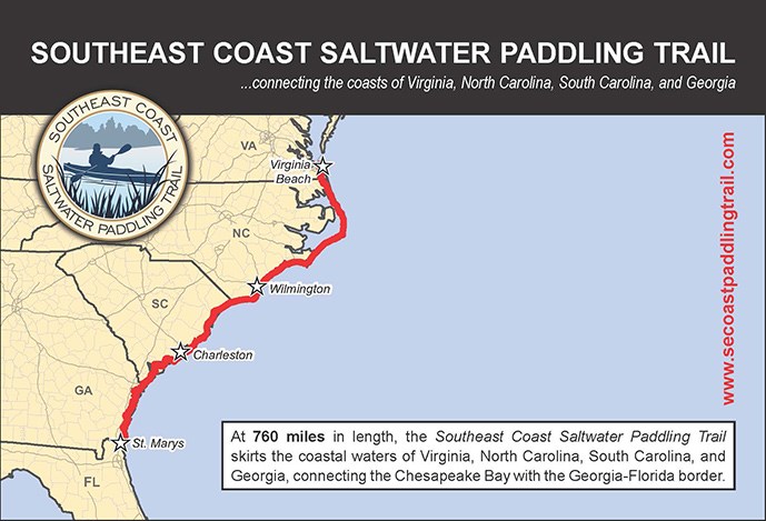Southeast Coast Saltwater Paddling Trail Map