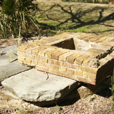 Brick ruins of construction village