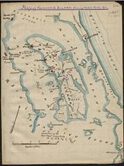 Map of the Battle of Roanoke Island.