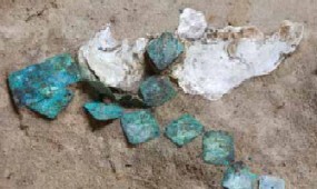 Possible copper necklace found at Fort Raleigh.