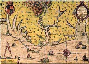 John White's map of Roanoke Island