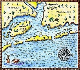 Early map of the area around Roanoke Island