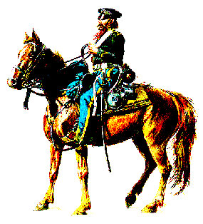 Dragoon soldier on horseback