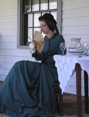 Officer's Wife engaged in literary pursuits