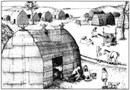 A hut in an Osage Village, courtesy of Missouri Department of Natural Resources.