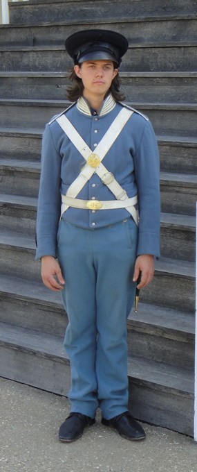 Man in infantry soldier's dress