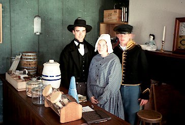 Nevada High school students portray the sutler, his wife, and a soldier