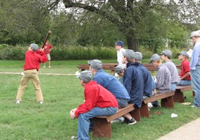 Reenactment of Civil War Baseball game at Fort Scott NHS