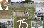 A collage of photos of the fort and city streets from multiple time periods. small things change in each photo till today