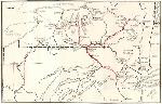 map of NY and PENN states with red lines marking trail heads and waysides