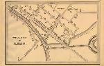 a map of city streets shows outlines of where a fort used to stand under the city blocks and canal
