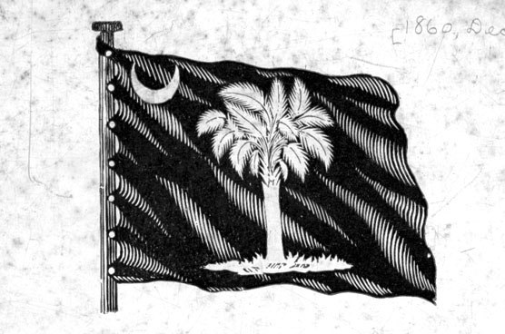 Drawing of the South Carolina flag as it appeared in 1861.