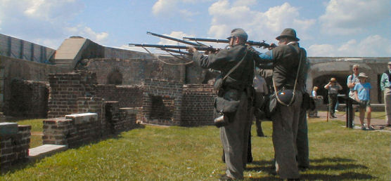 Reenactors at Fort Sumter