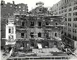 Theatre front with scaffolding