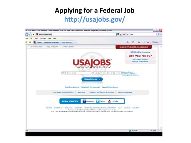 Image of usa jobs main page