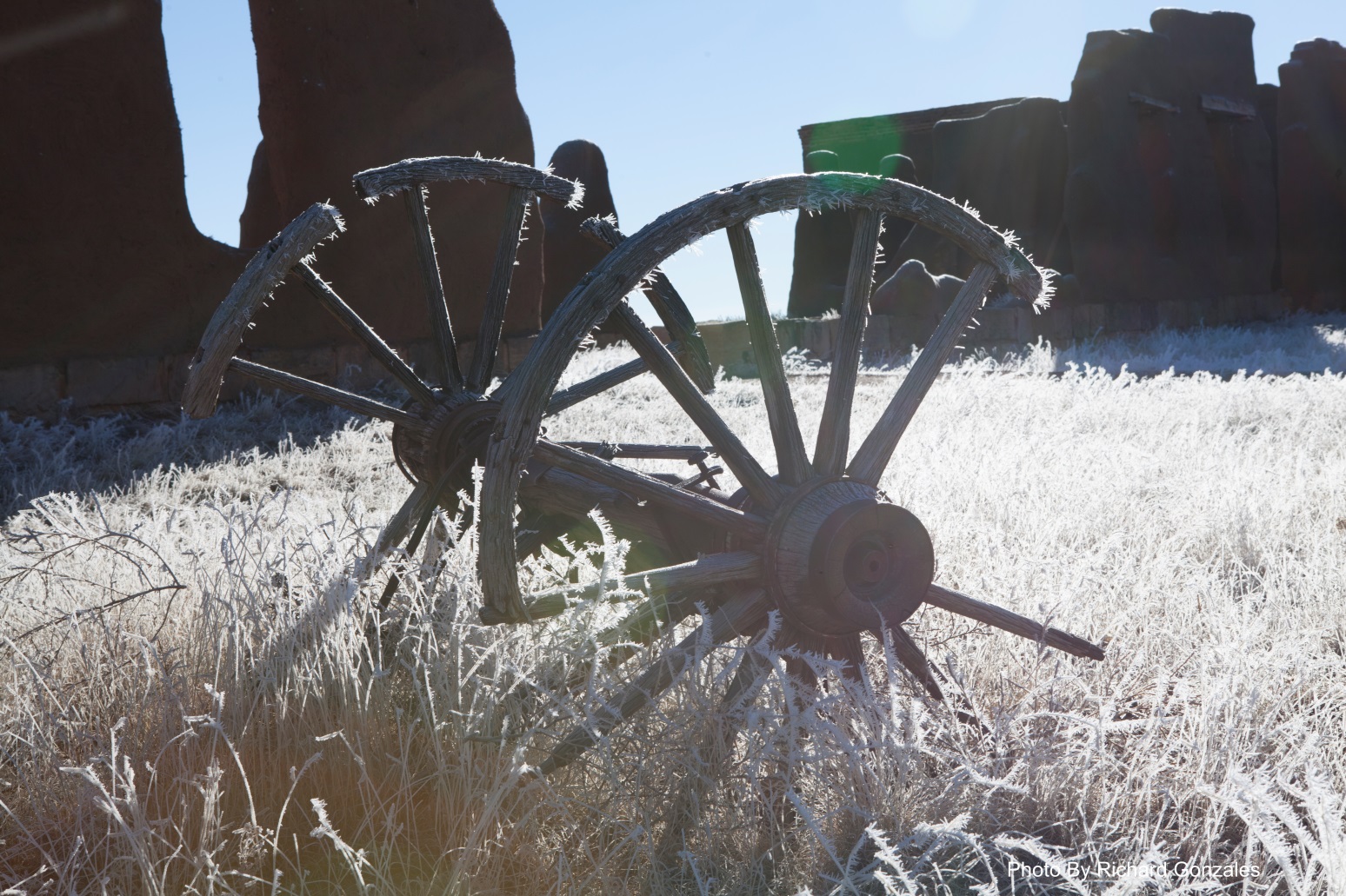 Frost on wagon wheel