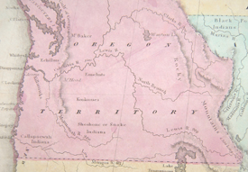 1844 map of the Oregon Country