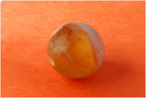 a side view of a marble