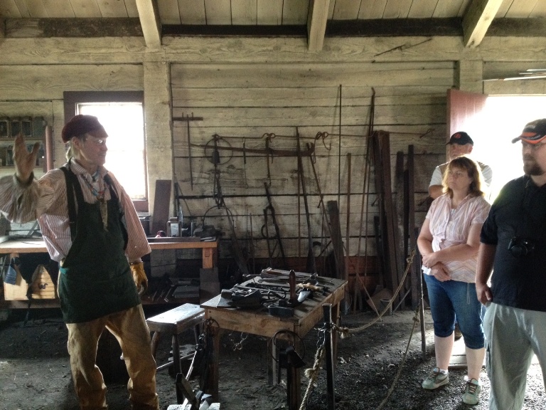 Dennis Torresdal demonstrates blacksmithing methods