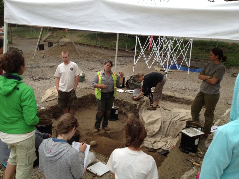 Elaine Dorset explains the collection of sediment samples