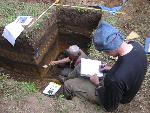 NCRI Archaeologists Greg Burtchard and Eric Gleason excavate at Mount Rainier National Park