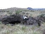 NCRI Archaeologist Eric Gleason surveys at Lava Beds National Monument