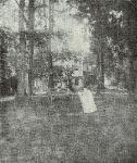 Hattie (Hariette) Bailey Sprague, granddaughter of Frederick Douglass, plays croquet on  the back lawn of the Cedar Hill estate. Photograph taken in the 1880s.