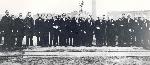 Frederick Douglass (right) standing with a group of men at Eastman Kodak.  Included in the group is President Benjamin Harrison.  Taken on Memorial Day 1892 FRDO 2818