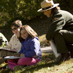 Ranger with Art of Landscape participant