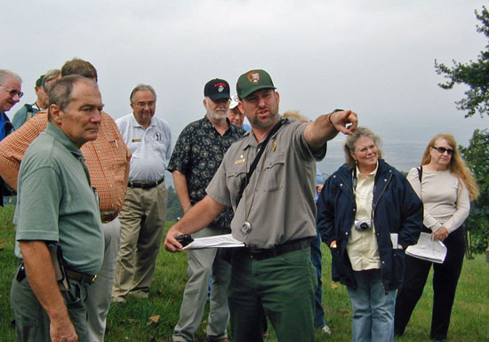 Historian Greg Mertz leading tour