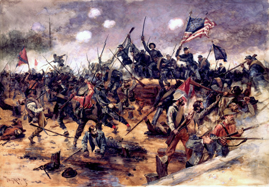 Sketch of fighting at the Mule Shoe