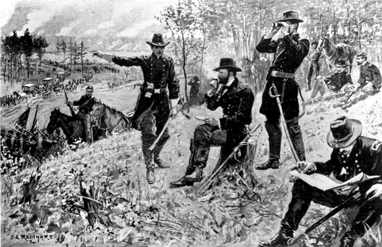 Sketch of Grant at his headquarters