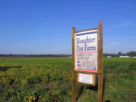 Civil War Preservation Trust sign at Slaughter Pen Farm