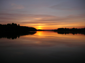 Sun setting over the Kobuk River.