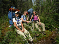 2004 Resident Artists take a break during their backpacking Artist in Resident patrol.