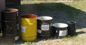 The different size and type bear resistant food containers we loan to the public for free.