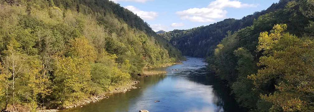 view of river and gorge view of river and gorge