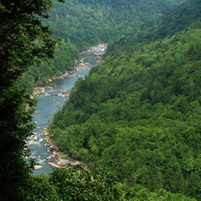 Gauley River from viewpoint overlooking the gorge