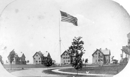 An early view of the Fort Hancock Parade Ground, c 1900.