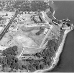 Aerial view of Fort Wadsworth in the 1940s.