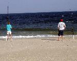 Fishing off beach at Sandy Hook
