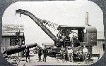 Crane lifting mortar, c. 1900.