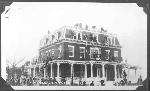 Officers Quarters, in 1930s during a fire.